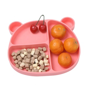 Assiette Bento en Silicone de Qualité Alimentaire Sans BPA, Motif Ours de Dessin Animé, Anti-Fuite, pour Enfants, Idéale pour Pique-Nique, Déjeuner et Repas - Product Image 2