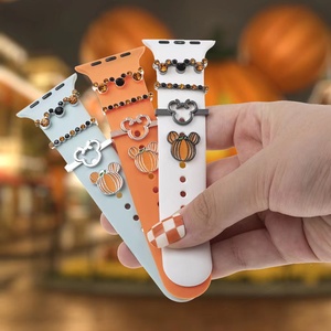 Anillo decorativo de calabaza para Halloween, para reloj pulsera de silicona, abalorio para reloj de murciélago, dijes para pulsera de <span class=keywords><strong>Apple</strong></span> <span class=keywords><strong>Watch</strong></span> - Product Image 5