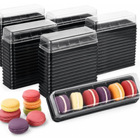Boîte à macarons en plastique PET transparent de qualité alimentaire avec plateau intérieur pour pâtisserie, dessert, fête, emballage cadeau