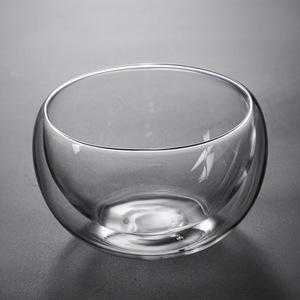 Commercio all'ingrosso resistente rotonda chiara doppia parete borosilicato di vetro insalata di frutta ciotola di cibo per Home Restaurant <span class=keywords><strong>Bar</strong></span> cucina - Product Image 1