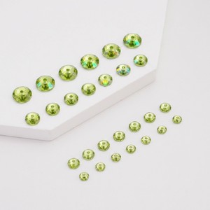 Cuentas de diamante de resina epoxi de peridoto brillante de 6 mm con orificio central para coser, marca YAXI, modelo 214-6, accesorios de joyería - Product Image 6