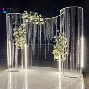 LEDA New design s-shaped <b>bead</b> <b>curtain</b> metal bracket wedding birthday party background bracket - Product Image 2