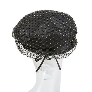 Nouveau béret français élégant en maille pour femme, casquette de peintre ornée de strass, respirante, mode, loisirs en plein air, casquette plate marine - Product Image 6