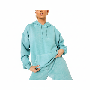 เสื้อฮู้ดแขนยาวสำหรับผู้หญิงเสื้อฮู้ดผ้าซักกรดสำหรับผู้หญิงน้ำหนักเบาออกแบบโลโก้ได้ตามต้องการ - Product Image 1