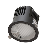 Anti-éblouissement moulage sous pression en aluminium asymétrique rond rondelle de plafond vers le bas lumière spots COB encastré LED mur lavage Downlight