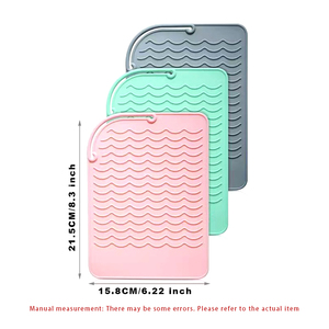 Travel Eco-Friendly American Style Classic Heat Resistant Rectangle <b>Silicone</b> <b>Mat</b> Curling Flat Irons Portable Makeup Pads JIAYI - Product Image 2