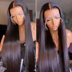 Perruques Virgin Human Hair Lace Front Wigs Bone Straight Cuticle Aligned Swiss HD Lace Front Hair Perruques For Black Women