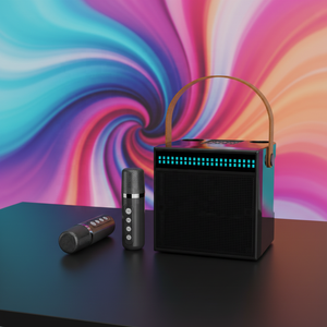 ลำโพงคาราโอเกะไร้สาย V5.3 พกพาสะดวก สีสันสดใส พร้อมไมโครโฟนคู่ สำหรับงานปาร์ตี้กลางแจ้ง รับผลิตตามสั่ง ขายส่ง - Product Image 1