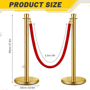 สแนชออนพลาสติกยางโลหะเหล็กปรับได้ยืดหดได้สำหรับควบคุมฝูงชนเชือกกั้นสำหรับทางเดิน - Product Image 2