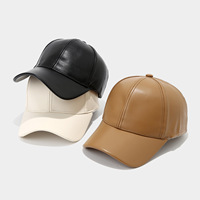 Gorra de Béisbol Vintage de Cuero PU Estilo Europeo Americano, Ajustable, de 6 Paneles, Suave, para Otoño, Protección Solar, con Visera