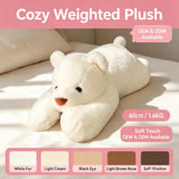 Bantal Tubuh Beruang Kutub Berbobot, Boneka Lembut Mengembang untuk Dipeluk, Mainan Penghilang Stres dan Kecemasan, untuk Tidur, Dekorasi Rumah, dan Hadiah
