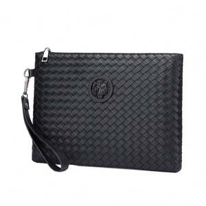 Hot Sale Large Capacity Soft <b>Woven</b> Hand <b>Bag</b> Business Envelope Clutch <b>Bag</b> for Men - Product Image 4