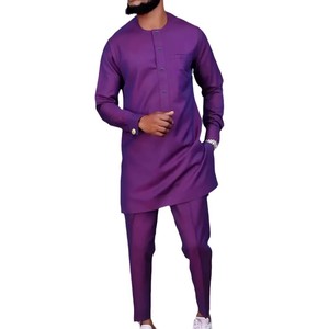 Costume <span class=keywords><strong>Homme</strong></span> Personnalisé ou avec Logo ODM, <span class=keywords><strong>Style</strong></span> Africain Décontracté, Ensemble 2 Pièces Respirant (Haut <span class=keywords><strong>et</strong></span> <span class=keywords><strong>Pantalon</strong></span>), Vêtements Musulmans - Product Image 1
