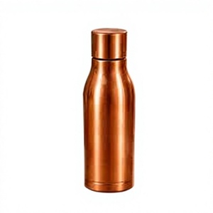 Botella de Agua Cónica de Cobre Puro, Termo Portátil de Viaje, Diseño Minimalista, Tapas Incluidas - Product Image 1