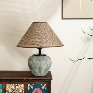 Nueva lámpara de mesa de cerámica Retro de estilo chino, luz nocturna para sala de estar, estudio, Hotel, sala de juntas, Vela decorativa de ambiente - Product Image 1