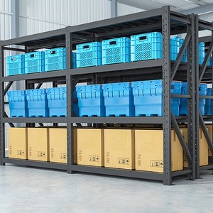 Heavy Duty Black Rack Adjustable Metal Warehouse Storage Durable <b>Boltless</b> <b>Shelving</b> Stacking Racks Storage Shelves - Product Image 5