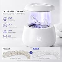 Nettoyeur dentaire électrique ultrasonique UV 200 ml, réservoir en acier inoxydable, étanche IPX7, machine sonique 48000 Hz pour voiture, utilisation en extérieur, Invisalign
