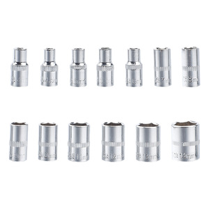 Chrome Plated 1/4 In Drive <b>Socket</b> Set 4-14mm Hex Automotive Repair Tools - Product Image 2