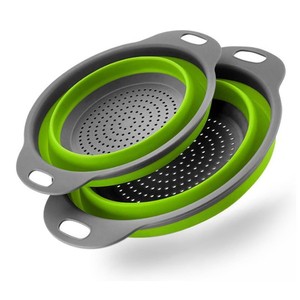 Recién llegado, colador de verduras, colador retráctil plegable, juego de mango, almacenamiento de secado de lavado de plástico plegable Flexible - Product Image 5