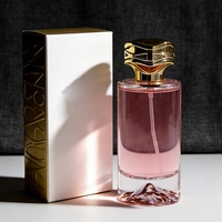 Flacon de parfum en verre transparent à fond épais, cylindrique, vide, avec atomiseur à vis et à sertir