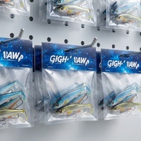 Prix d'usine, conception personnalisée, pochette d'emballage pour appâts à poisson avec fenêtre, sac en plastique pour matériel de pêche