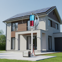 Générateur éolien de type Q 800W 12V 24V 220V, kit d'énergie renouvelable hors réseau, hybride éolien + solaire pour la vidéosurveillance, les télécommunications et la surveillance à distance