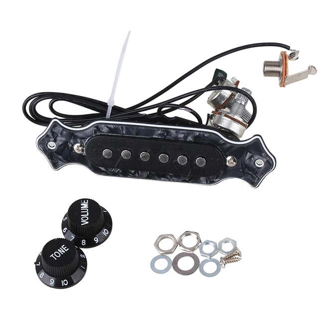 6 String Prewired Acoustic Guitar Soundhole Pickup with Volume & Tone Knobs Pots