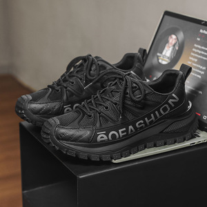 Zapatillas Deportivas de Malla para Hombre, con Suela Gruesa, para Correr al Aire Libre, Color Negro - Product Image 4