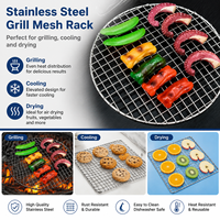 Grilles de cuisson coréennes personnalisées en gros, en acier inoxydable 304 antiadhésif, résistantes à la chaleur, durables, pour four domestique et micro-ondes