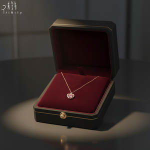 Collier en saphir rose en forme de cœur, très populaire, bijou romantique, or massif 18 carats, diamants naturels, pour la Saint-Valentin - Product Image 4