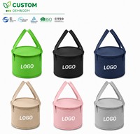 Sac isotherme non tissé sur mesure, forme de seau rond, portable, pour conserver la chaleur, sac de transport alimentaire thermique pour événements de barbecue en plein air