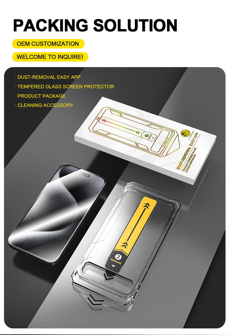 Dust Removal EASY APP 9H HD Black Border Privacy Lens Film Tempered Glass  Screen Protector