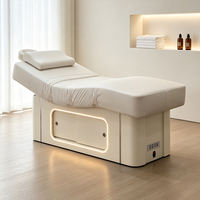 Table de massage électrique moderne pour soins du visage, chauffante, en cuir PU imperméable, réglable, pour salon de beauté, spa, hôtel, bien-être