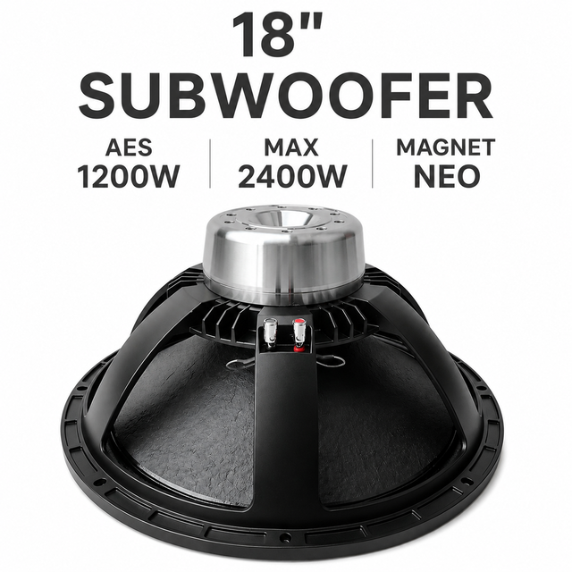 Professional 18 Inch Neodymium Woofer 1200W AES 4 Inch Voice Coil High Sensitivity Subwoofer Driver for Line Array System