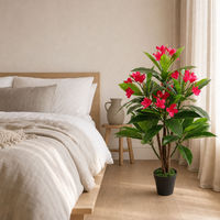 JWS4251 Desain Baru Pohon Bunga Plumeria Rubra Buatan untuk Dekorasi Rumah, Taman, dan Mal, Tanaman Pohon Bunga Buatan