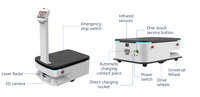 Nuevo Robot AGV Inteligente de Bajo Costo para Fábrica, Restaurante, Comercio Minorista y Almacén, con Capacidad de Carga de 100 kg, Carga Automática y Acero Inoxidable