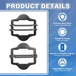 Hebillas metálicas para chalecos, ajustadores deslizantes, cierres hexagonales de doble pasador para trajes, cinturones, bolsos, ropa y accesorios de bricolaje. - Product Image 3