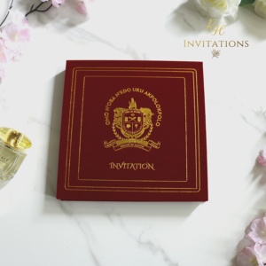 Tùy Chỉnh Rượu Vang Đỏ Chủ Đề Hộp Bìa Cứng Với Bronzing In Acrylic Lời Mời Đám Cưới Cảm Ơn Bạn Thẻ Cho Doanh Nghiệp - Product Image 2