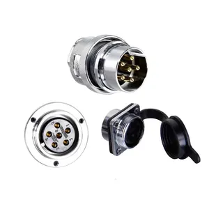 Conector de aviação GX25 25 25Mm com flange 2/3/4/5/6/7/8/10/12 Pin Wire Panel Connector Tomada IP55 Impermeável Masculino