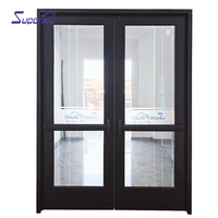 Porte d'urgence en aluminium Superwu avec barre anti-panique, double vitrage trempé, persienne PTAC et fenêtre panoramique