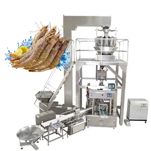Rotary Auto Packaging Filling Frozen Food White Leg Shrimp Chicken Wing Ham Sausage Doypack Packing Machine