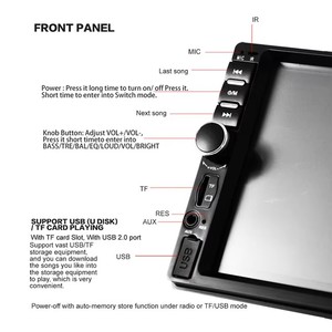 Autoradio 7 pouces 2 DIN universel avec écran tactile, lecteur DVD multimédia, moniteur stéréo et caméra intégrée - Modèle 7018 - Product Image 3