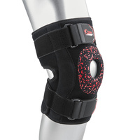 Genouillère articulée professionnelle avec bandes métalliques, fermeture auto-agrippante réglable, support respirant et imperméable en néoprène pour genou unisexe