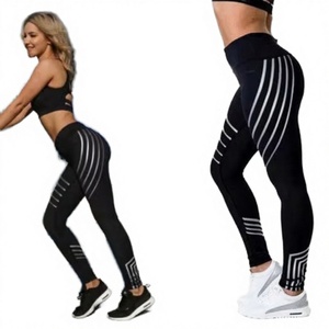 Leggings et pantalons de yoga pour femmes, imprimé arc-en-ciel réfléchissant, taille haute élastique, séchage rapide, pour la gym et le fitness, vente en gros - Product Image 3
