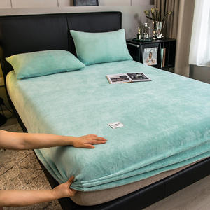 Set Tre Pezzi in Velluto di Latte Ispessito Copriletto in Flanella Pile Caldo Invernale Coprimaterasso per Studenti Uso Dormitorio - Product Image 2