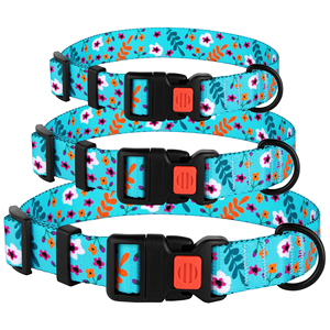 Factory Wholesale Luxury Puppy <b>Collar</b> Green and ECO Three Size Adjustable Pet Dog <b>Collar</b> Colourful Flower Printed <b>Collars</b> - Product Image 4