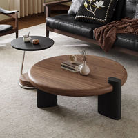Table basse minimaliste ronde marron pour salon et maison
