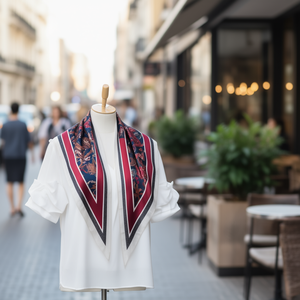 Sciarpa triangolare multifunzionale 135x60 cm in seta per donna, accessorio moda - Product Image 2