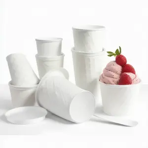 Personalización Color Diseño Forma Ecológico Embalaje de papel taza de sopa con tapa