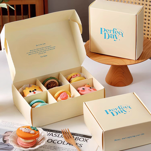 Venta al por mayor Caja de galletas rosa de lujo pastel pan Donuts <span class=keywords><strong>Sushi</strong></span> pastelería Snack panadería galletas caja de embalaje de papel con insertos - Product Image 6